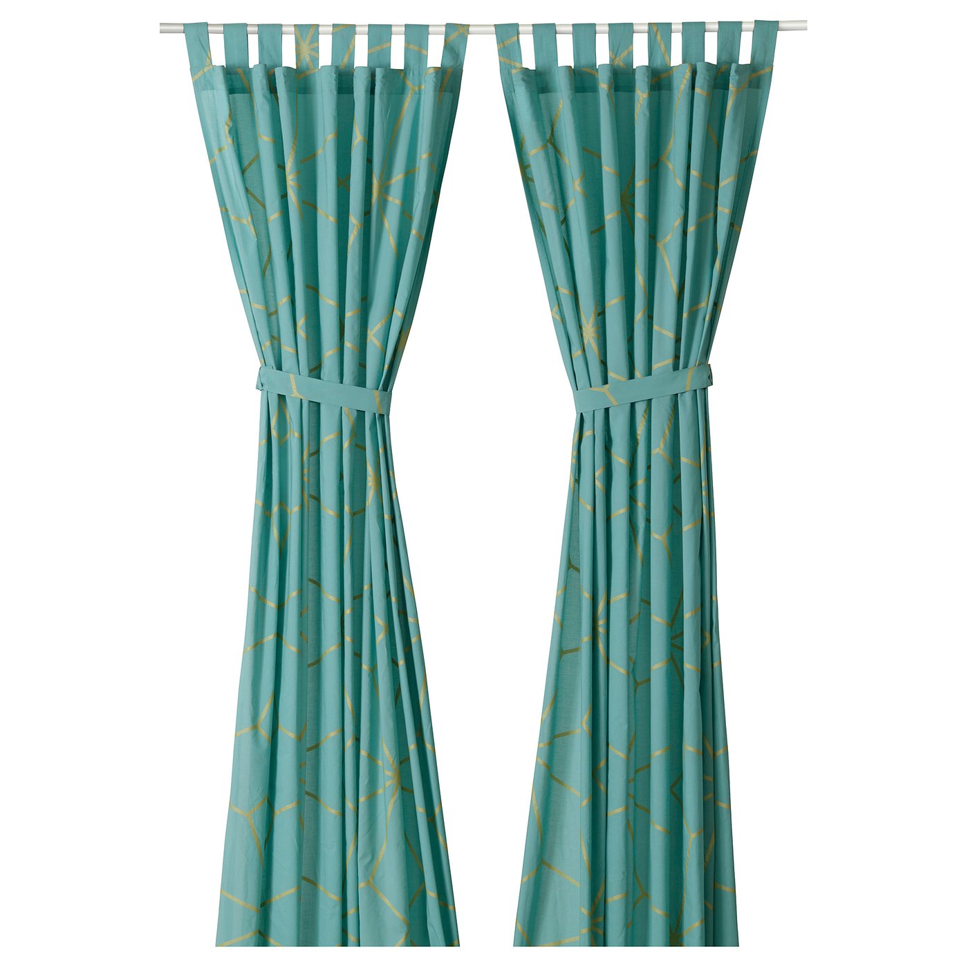 Ljuv Curtain Turquoise Printed Ikea