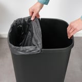 LÖVKVAST Bin with lid, black, 50 l