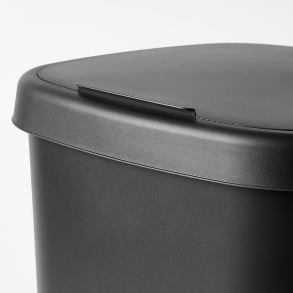 LÖVKVAST Bin with lid, black, 50 l