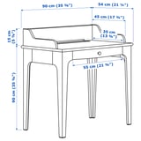 LOMMARP/BJÖRKBERGET Desk and storage combination, and swivel chair beige
