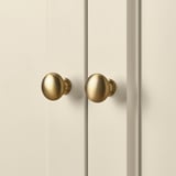 LOMMARP Cabinet with glass doors, light beige, 86x199 cm