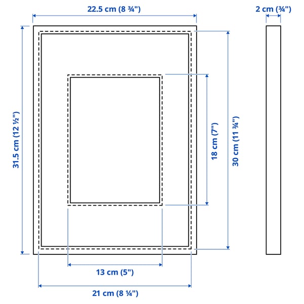 LOMVIKEN Frame, black, 21x30 cm
