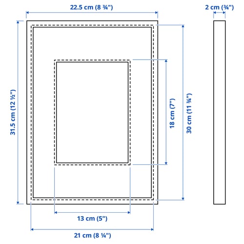 Illustration with measurements for the product: LOMVIKEN.