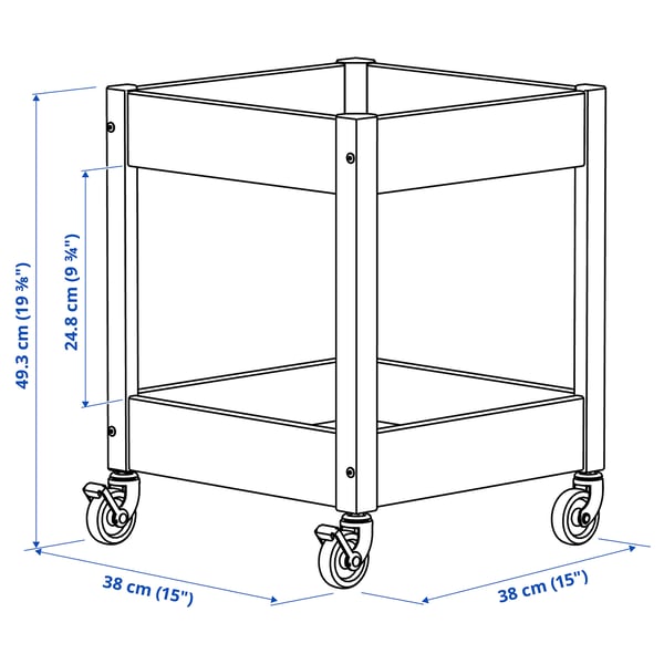 LOSHULT Trolley, pine, 38x38x49 cm