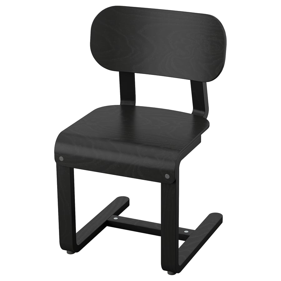LYCKAN chair, black/birch veneer IKEA