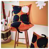 MÄVINN Cushion cover, cat pattern orange, 50x50 cm