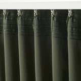 MAJGULL Block-out curtains, 1 pair, dark green/with heading tape, 145x300 cm