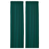 MAJGULL Block-out curtains, 1 pair, dark turquoise, 145x300 cm