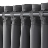 MAJGULL Block-out curtains, 1 pair, grey/with heading tape, 145x300 cm