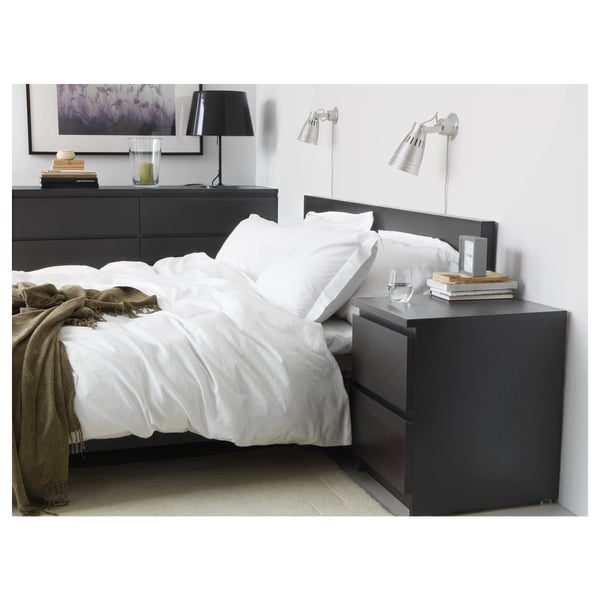 Malm Bed Frame High Black Brown Luroy Ikea