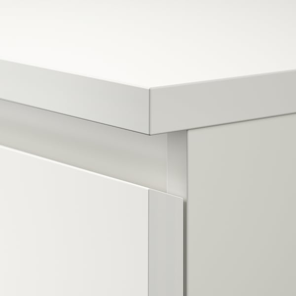 MALM Chest of 6 drawers, white/mirror glass, 40x123 cm