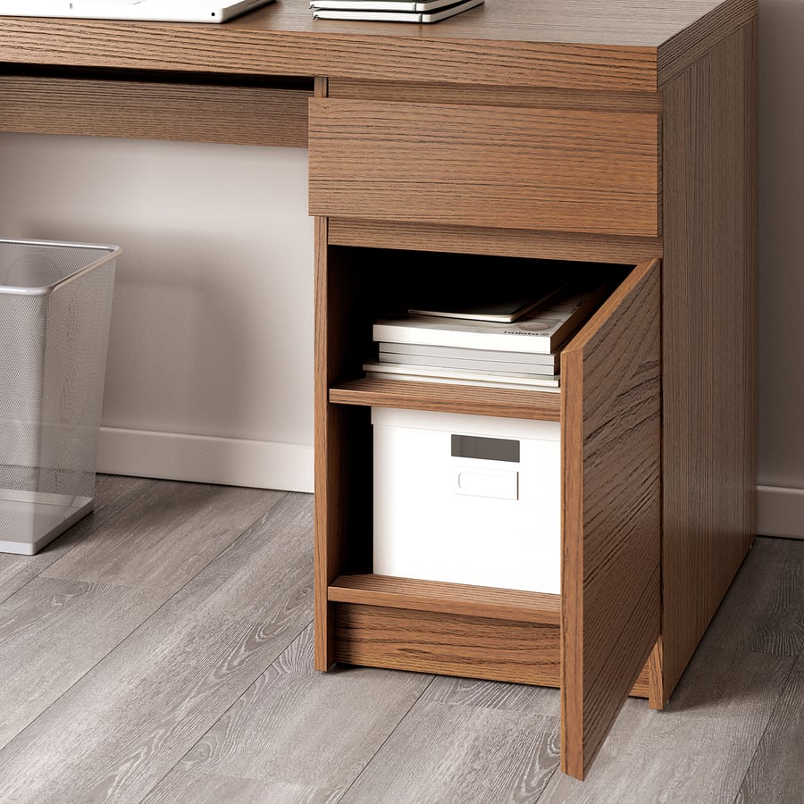 MALM desk, brown stained ash veneer, 140x65 cm IKEA