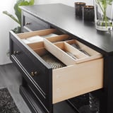 MALSJÖ Sideboard basic unit, black stained, 145x92 cm