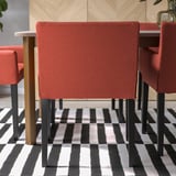 MÅRENÄS Chair with armrests, black/Gunnared red-brown