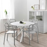 MARIEDAMM Table, white/stone effect white, 105 cm