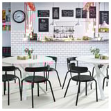 MARIEDAMM Table, white/stone effect white, 105 cm