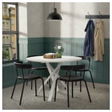 MARIEDAMM Table, white/stone effect white, 105 cm