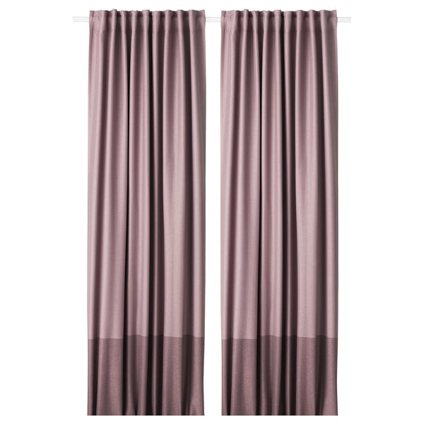 Marjun Room Darkening Curtains 1 Pair Lilac Ikea