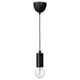 MARKFROST / LUNNOM Pendant lamp with light bulb, marble black/globe clear