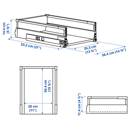 MAXIMERA Drawer, medium, white, 40x60 cm