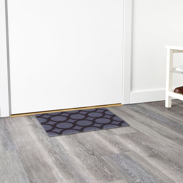 Mejls Door Mat Circle Pattern Grey Black Ikea