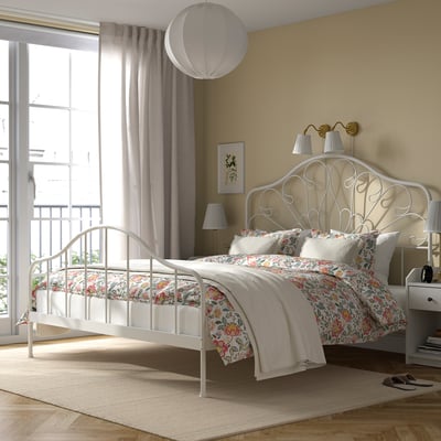 MELLGRUND Bed frame, off-white, 180x200 cm