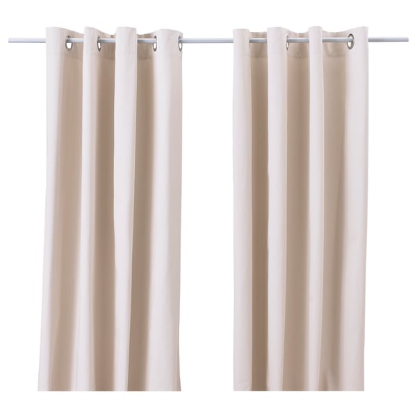 Merete Room Darkening Curtains 1 Pair Beige Ikea