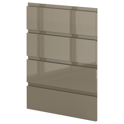 METOD 4 fronts for dishwasher, Voxtorp high-gloss dark grey-brown, 60 cm
