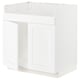 A white METOD kitchen cabinet with a classic design, featuring smooth surfaces and sturdy construction.
