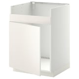 METOD Base cab f HAVSEN single bowl sink, white/Veddinge white, 60x60 cm