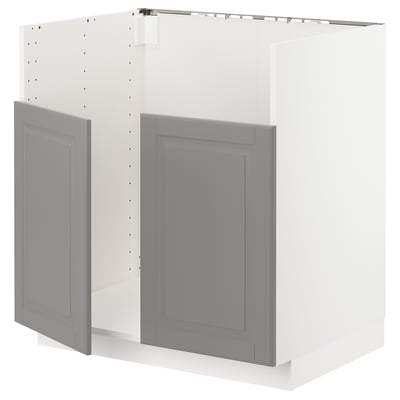 METOD Base cab f TALLSJÖN sink, white/Bodbyn grey, 80x60 cm