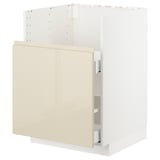 METOD Base cab f TALLSJÖN sink, white/Voxtorp high-gloss light beige, 60x60 cm