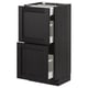METOD Base cab with 2 fronts/3 drawers, black/Lerhyttan black stained, 40x37 cm