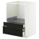 METOD Base cabinet f combi micro/drawers, white/Lerhyttan black stained, 60x60 cm