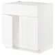 White METOD kitchen unit, square with flat panel design, made of particleboard & fiberboard.