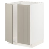 METOD Base cabinet for sink + 2 doors, white/Stensund beige, 60x60 cm