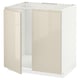 METOD Base cabinet for sink + 2 doors, white/Voxtorp high-gloss light beige, 80x60 cm