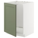 METOD Base cabinet for sink, white/Axstad grey-green, 60x60 cm