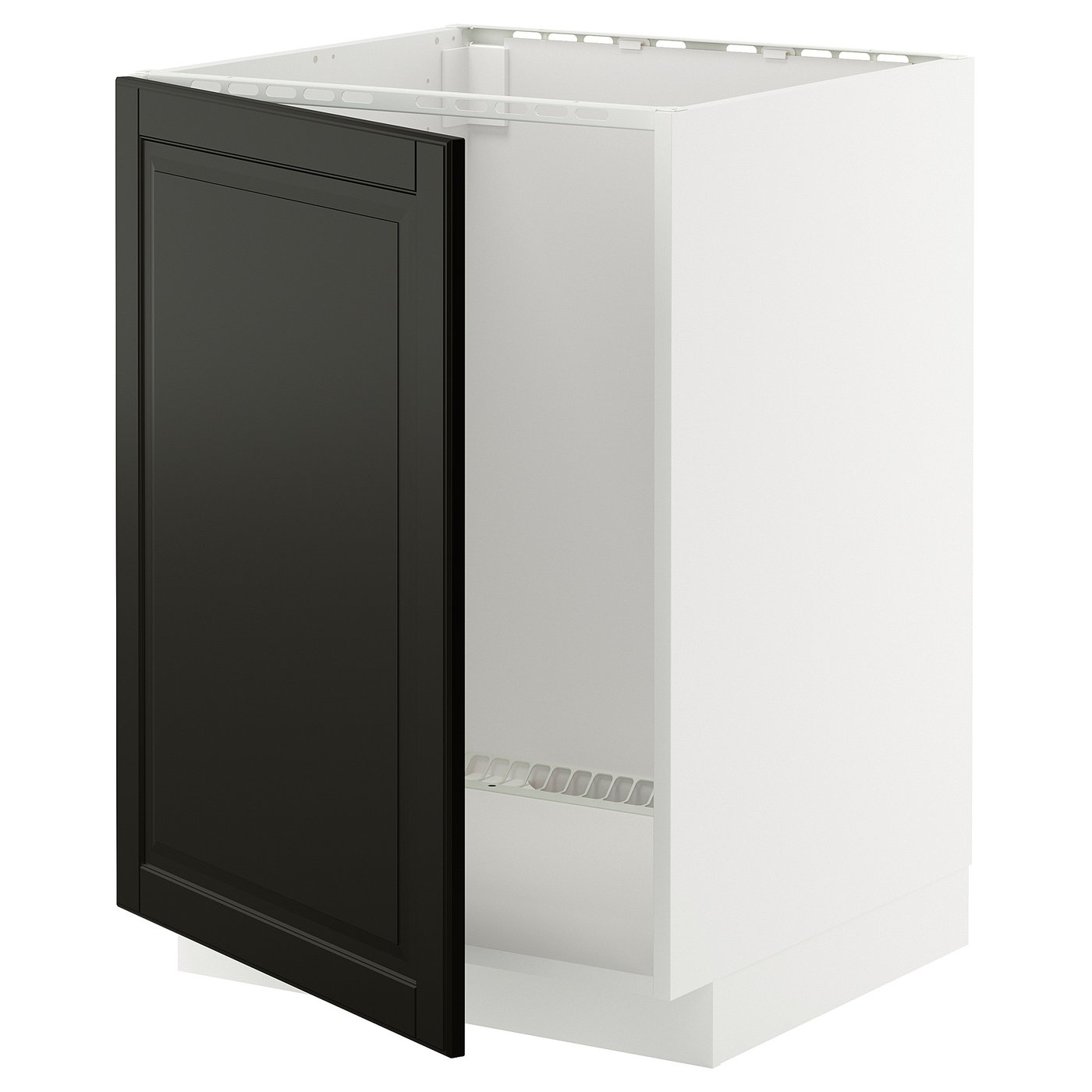 METOD Base cabinet for sink - white/Bodbyn black 60x60 cm