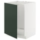 METOD Base cabinet for sink, white/Havstorp deep green, 60x60 cm