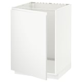 METOD Base cabinet for sink, white/Voxtorp matt white, 60x60 cm