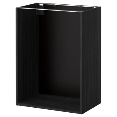 METOD Base cabinet frame, wood effect black, 60x37x80 cm