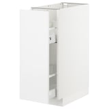 METOD Base cabinet/pull-out int fittings, white Ringhult/high-gloss white, 30x60 cm