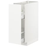 METOD Base cabinet/pull-out int fittings, white/Veddinge white, 30x60 cm