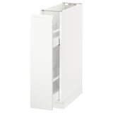 METOD Base cabinet/pull-out int fittings, white/Voxtorp matt white, 20x60 cm