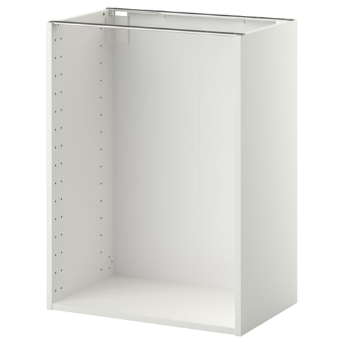 White ikea METOD base cabinet, rectangular with adjustable shelves.