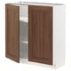 METOD Base cabinet with shelves/2 doors, white Enköping/brown walnut effect, 80x37 cm