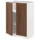 METOD Base cabinet with shelves/2 doors, white Enköping/brown walnut effect, 60x37 cm
