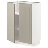 METOD Base cabinet with shelves/2 doors, white/Stensund beige, 60x37 cm