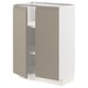 METOD Base cabinet with shelves/2 doors, white/Upplöv matt dark beige, 60x37 cm